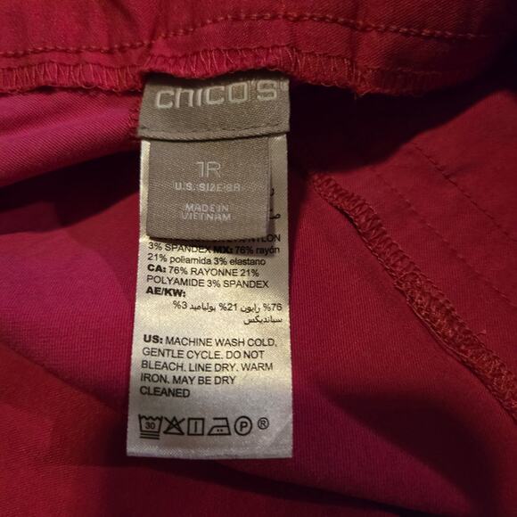 Chico’s Brigitte So Slimming Pink Button Ankle Pants 8R - Picture 4 of 8